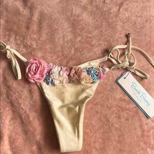 Beach Bunny Cream Floral Bikini Bottom